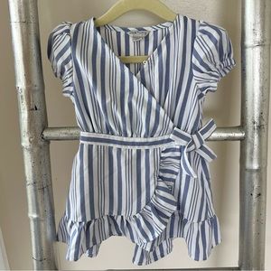 Habitual Girl Stripes Cap Sleeve Ruffle Dress (bought at Neiman Marcus) - 12M